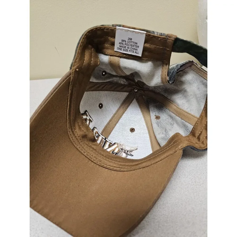 NRA Deer Hat Cap Strap Back Brown Camo Camouflage Hunting